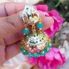 Bahar Jadau Jhumka Earring Blue 03 Bahar Jadau Jhumka Earring Blue
