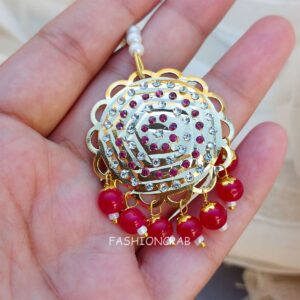 Bahar Jadau Jhumka Earring Pink