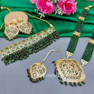 Bani Long Necklace Set Green