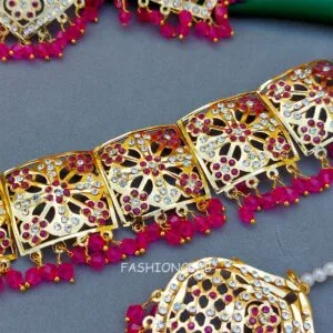 Bani Long Necklace Set Pink
