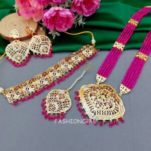 Bani Long Necklace Set Pink