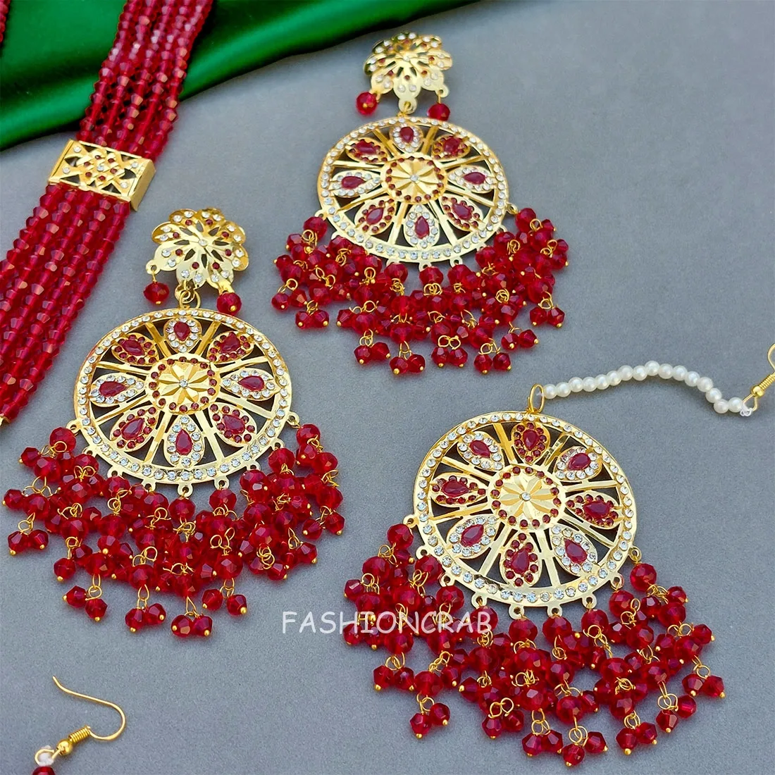 Bridal Jewellery Set Maroon