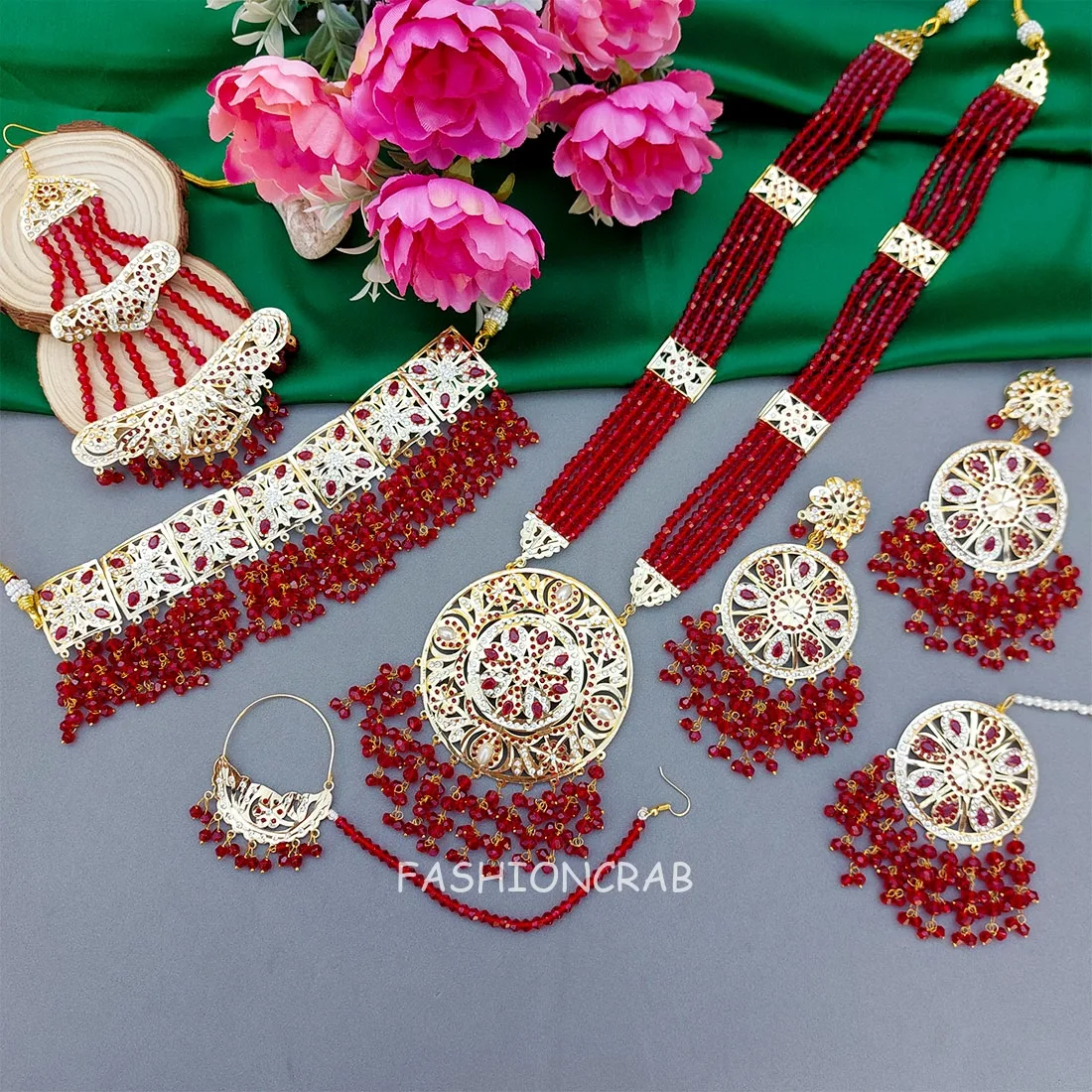 Bridal Jewellery Set Maroon