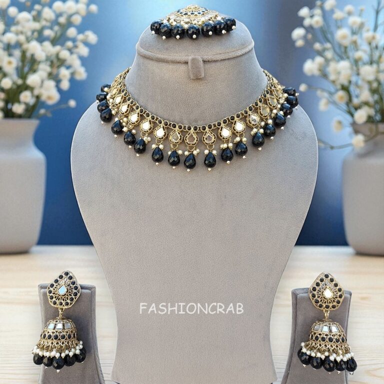 Gauri Mirror Necklace - Black