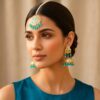Jadau Blue Jhumka Earrings