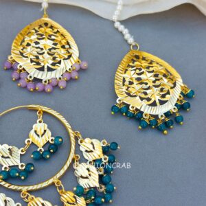 Jasleen Punjabi Earring with Tikka Set of 2
