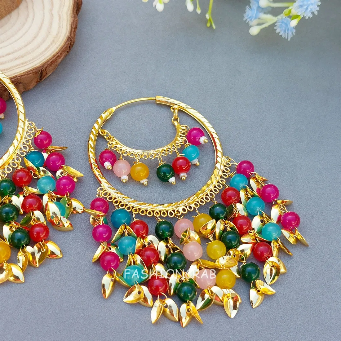 Jia Punjabi Bali Earrings Multicolor