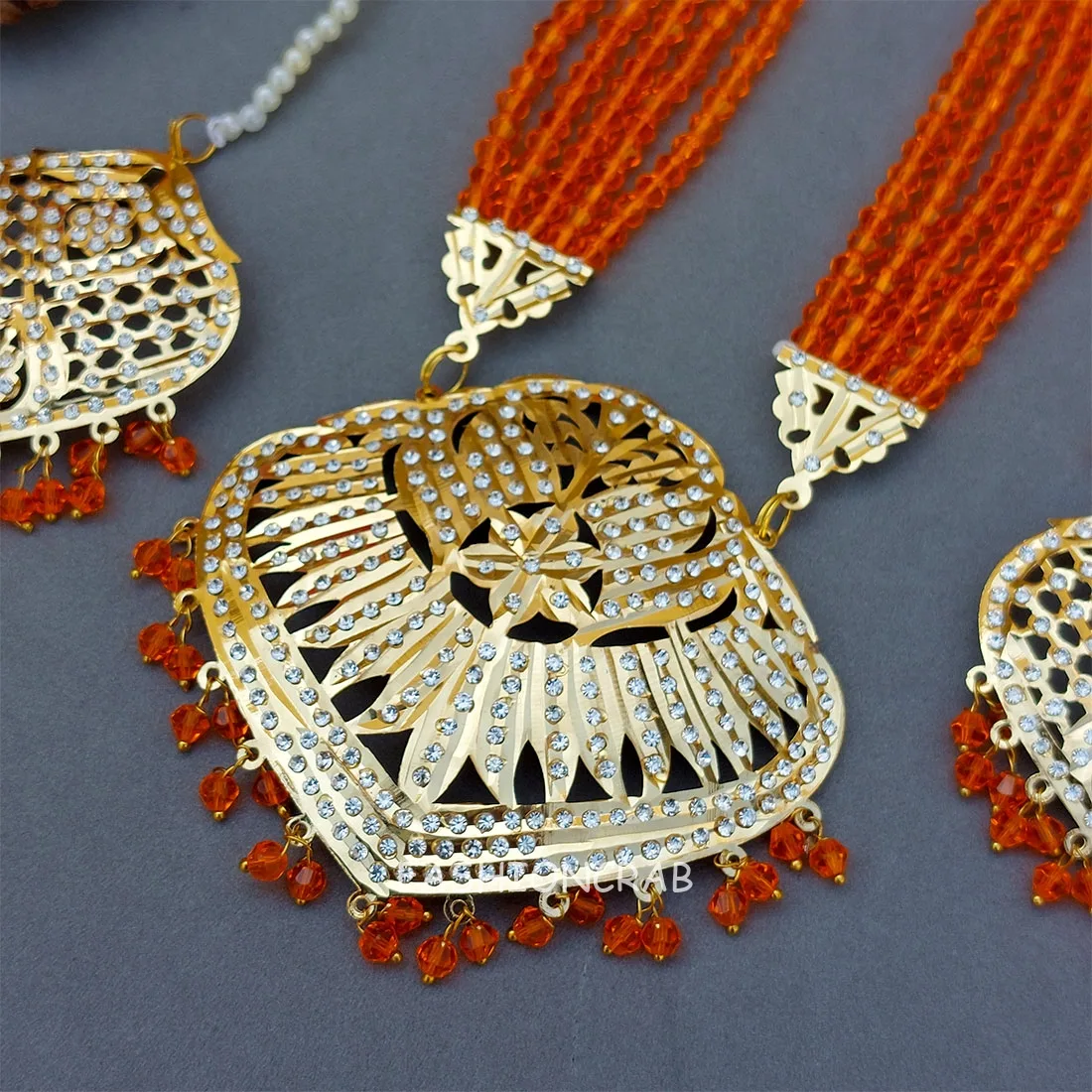 Katrina Long Necklace Orange