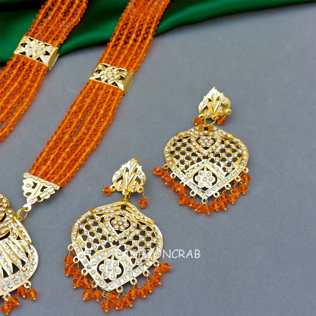 Katrina Long Necklace Orange