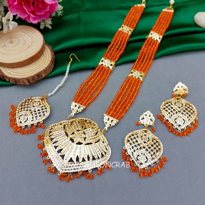 Katrina Long Necklace Orange
