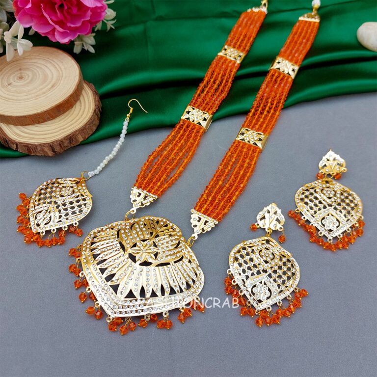 Katrina Long Necklace Orange