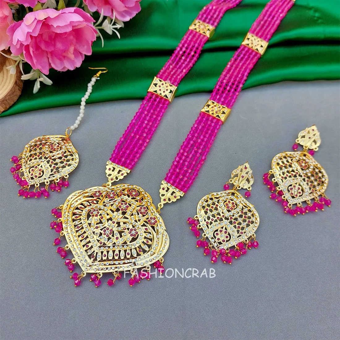 Katrina Long Necklace Pink