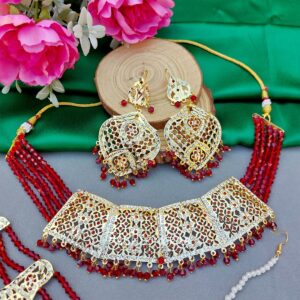 Mannat Jadau Jewellery Maroon