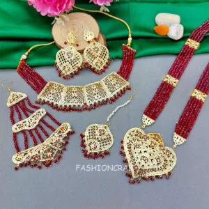 Mannat Jadau Jewellery Maroon