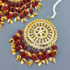 Maroon Heavy Jadau Jhumka Earrings for Punjabi Suit-09 Maroon Heavy Jadau Jhumka Earrings for Punjabi Suit