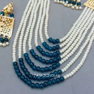Moti Mala Necklace Blue