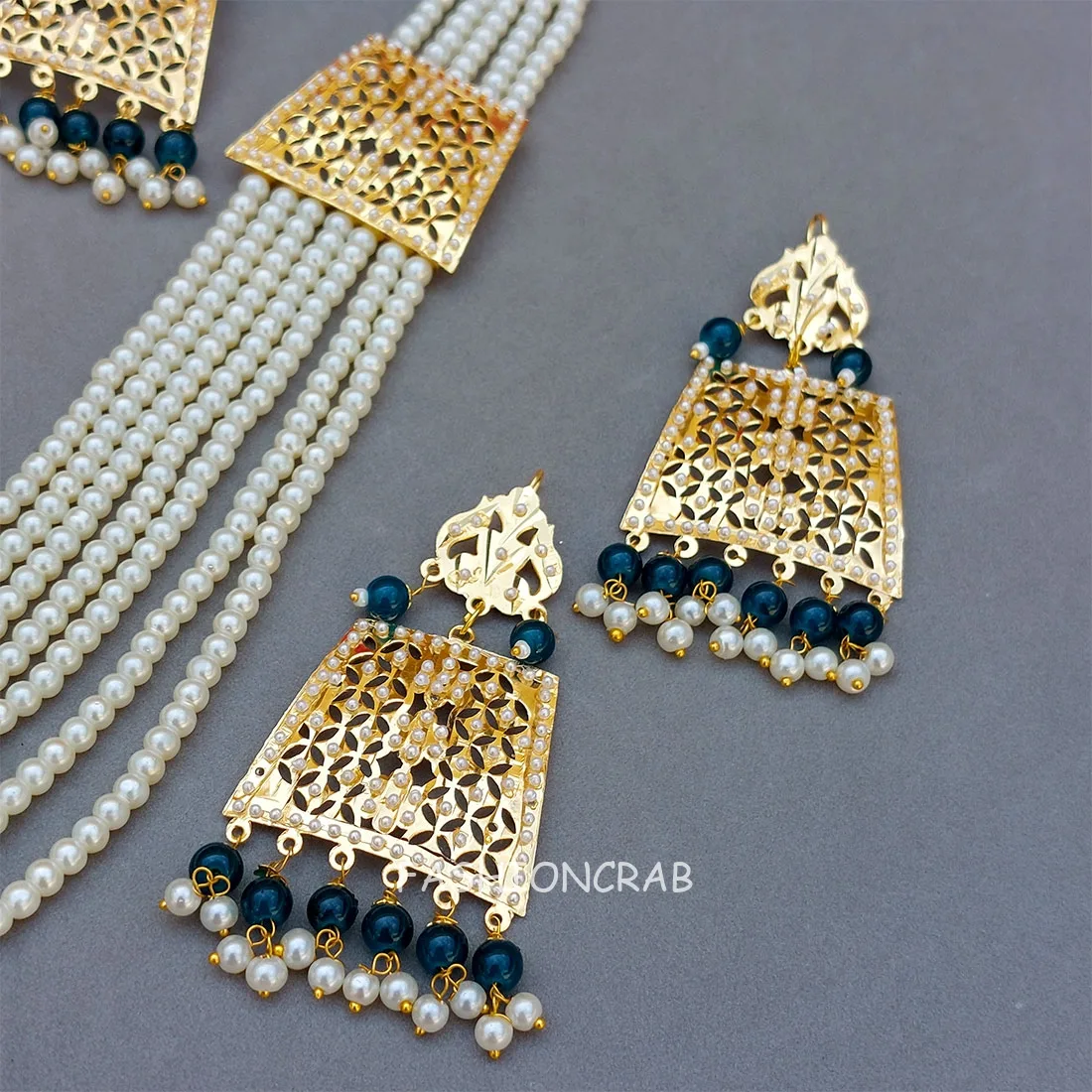 Moti Mala Necklace Blue