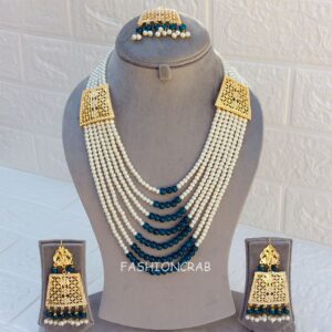 Moti Mala Necklace Blue