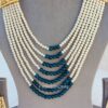 Moti Mala Necklace Blue 05 Moti Mala Necklace Blue