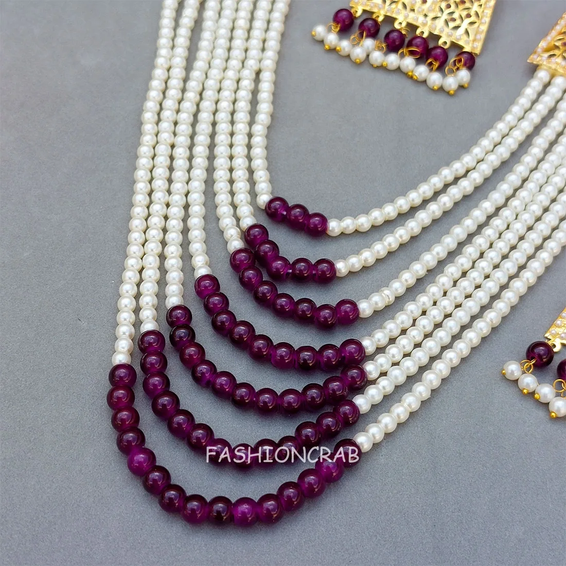 Moti Mala Necklace Purple