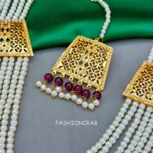 Moti Mala Necklace Purple