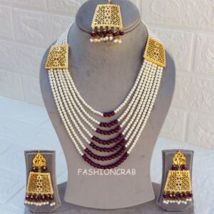 Moti Mala Necklace Purple