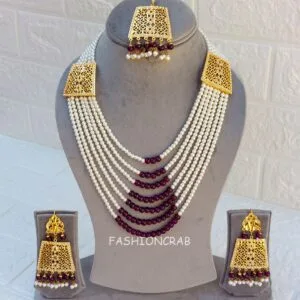 Moti Mala Necklace Purple