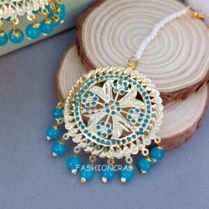 Noor Jadau Earrings Blue