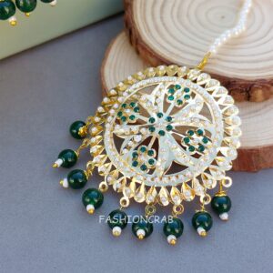 Noor Jadau Earrings Green