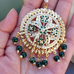 Noor Jadau Earrings Green