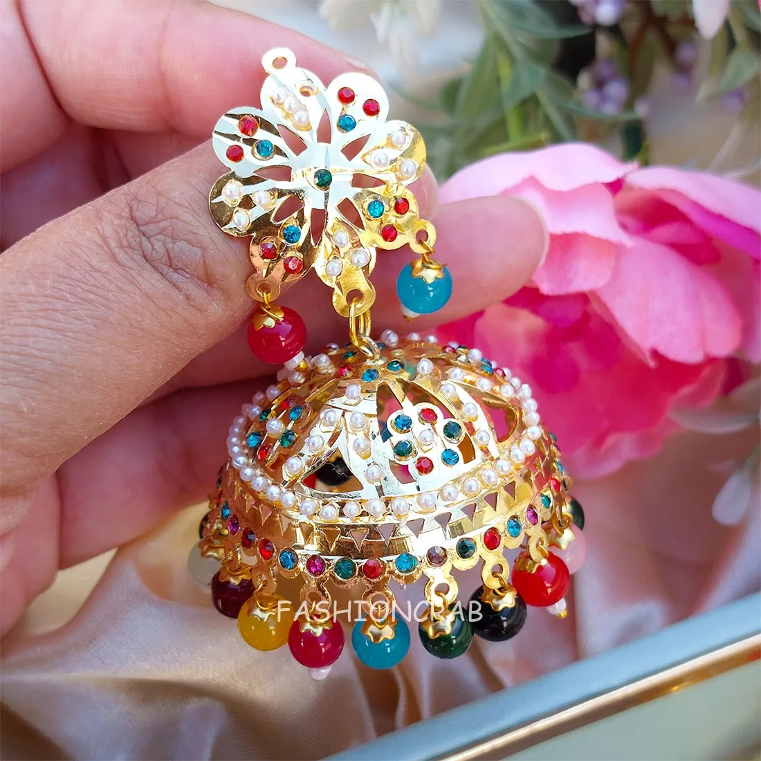 Noor Jadau Earrings Multicolor