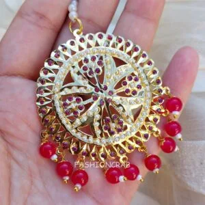 Noor Jadau Earrings Pink