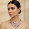 Pink AD Jewellery Set