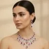 Pink AD Jewellery Set-02 Pink AD Jewellery Set