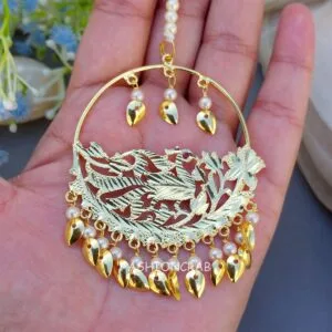 Pipal Patti Earrings with Tikka