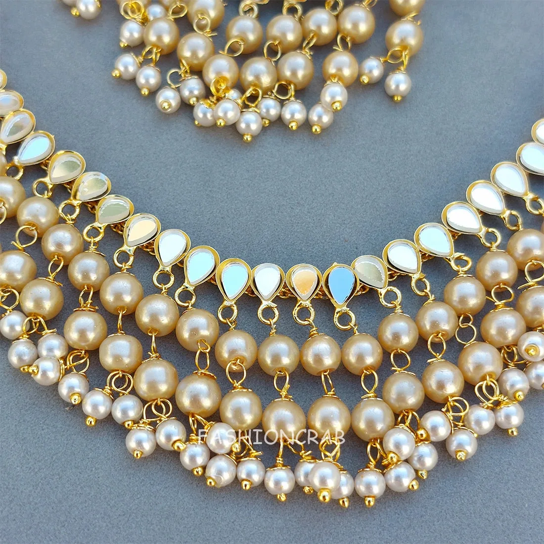 Punjabi Pearl Necklace Champagne
