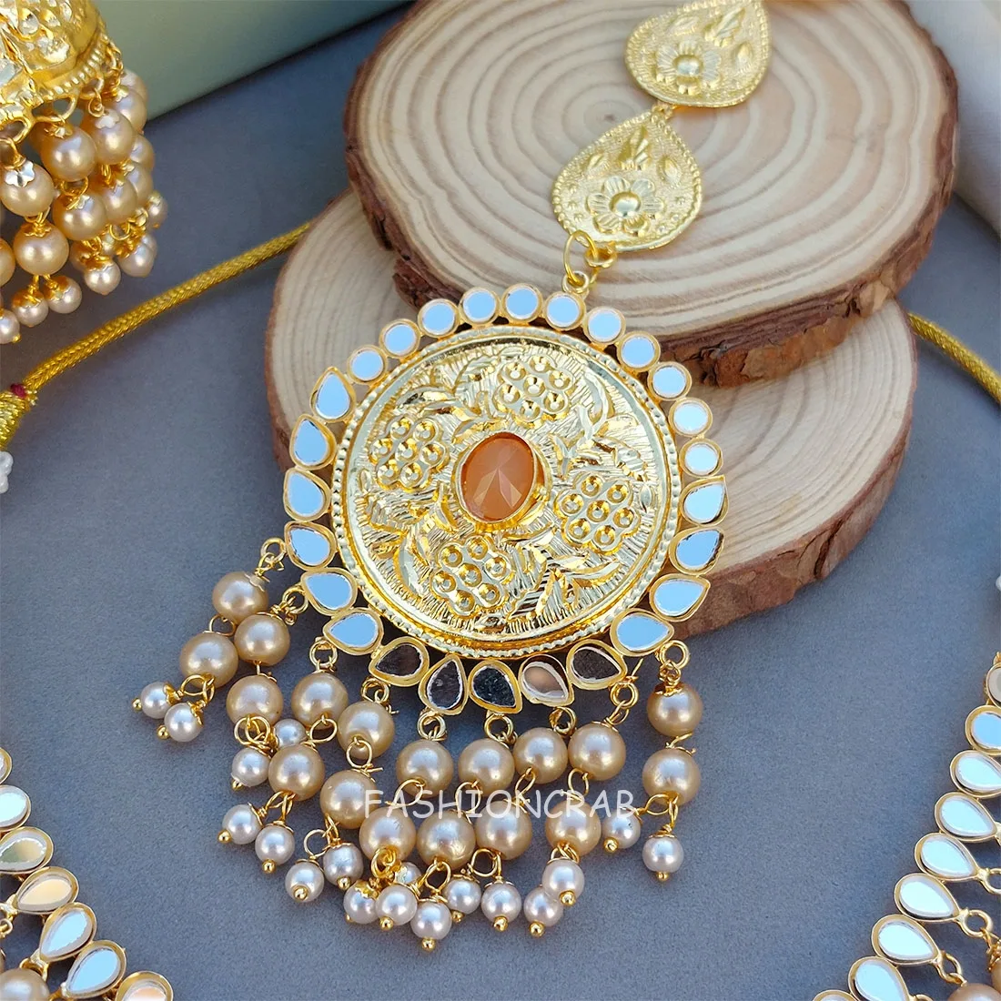 Punjabi Pearl Necklace Champagne