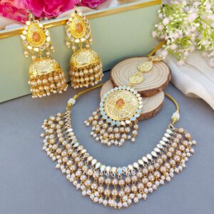 Punjabi Pearl Necklace Champagne