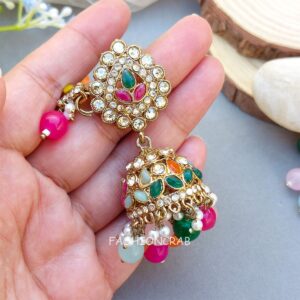 Rozina Multicolor Earrings with Tikka