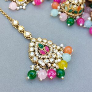 Rozina Multicolor Earrings with Tikka