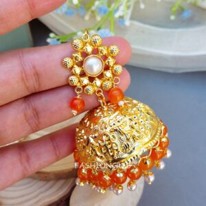Sitara Traditional Jhumka Orange