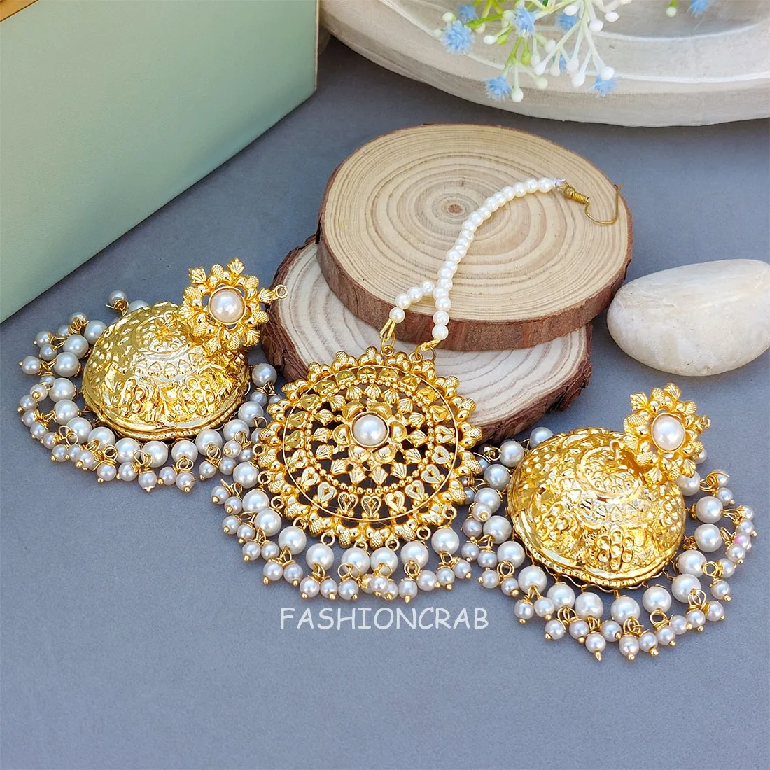 Sitara Traditional Jhumka White