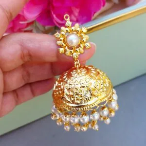 Sitara Traditional Jhumka White