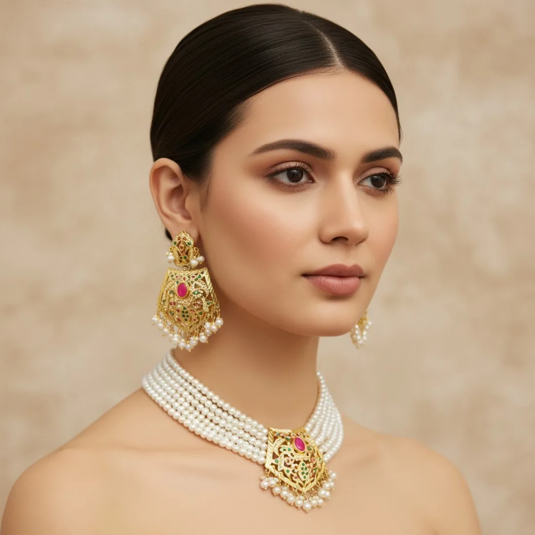 Surveen Jadau Jewellery Multicolor