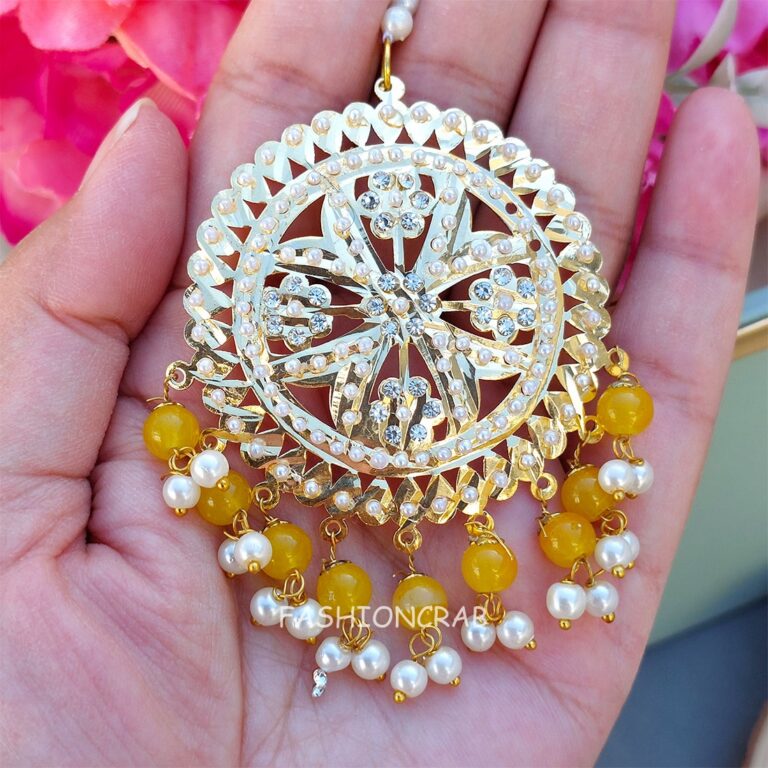 Tamanna Jadau Earrings with Maangtikka