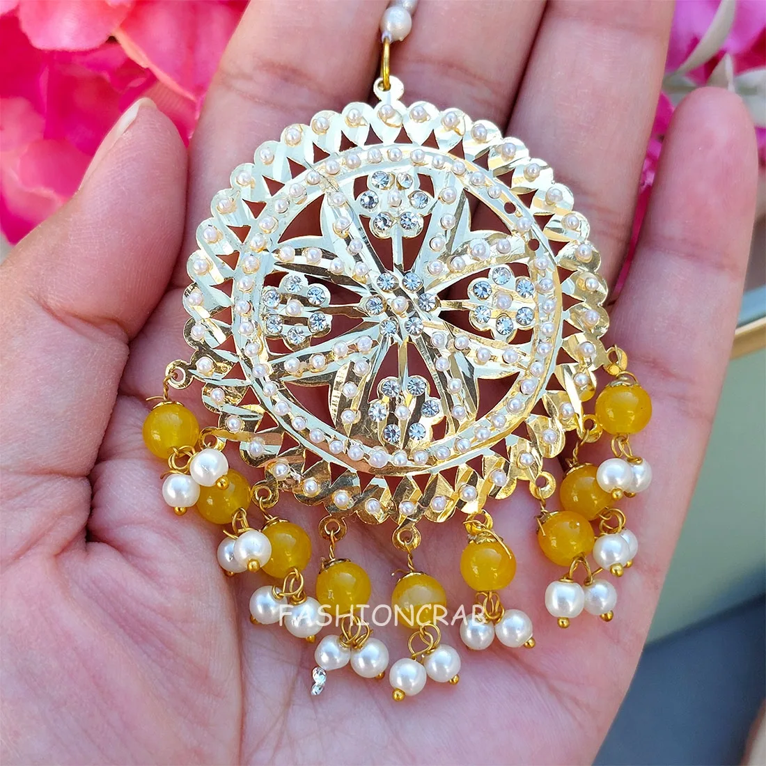 Tamanna Jadau Earrings with Maangtikka