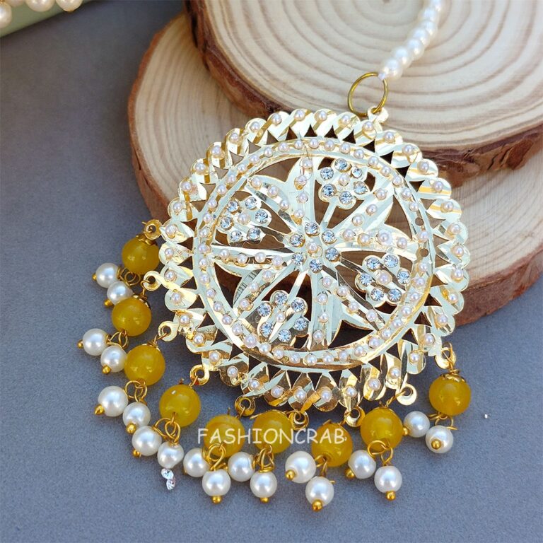 Tamanna Jadau Earrings with Maangtikka