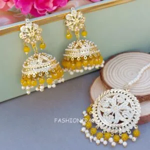 Tamanna Jadau Earrings with Maangtikka