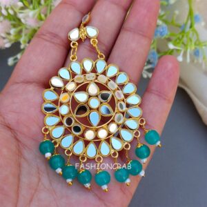 Tulip Mirror Earrings Peacock Blue