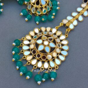 Tulip Mirror Earrings Peacock Blue